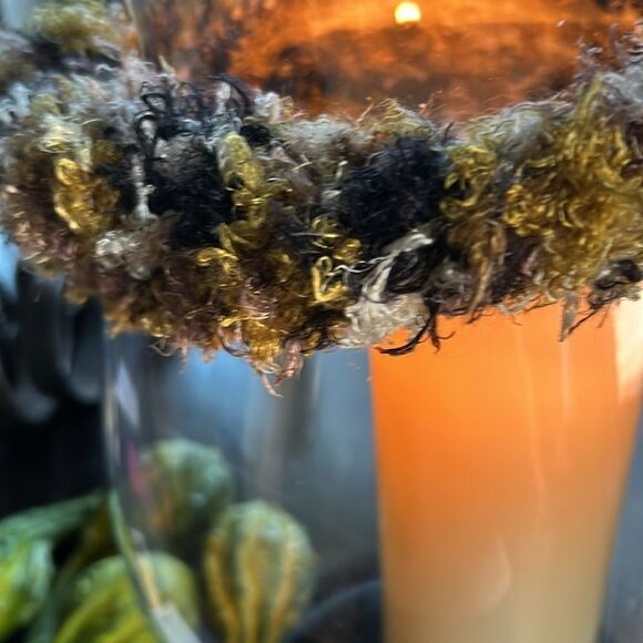 Hand Crafted silk and nylon stretch headband cowl green black mocha ivory Large - Picture 8 of 13